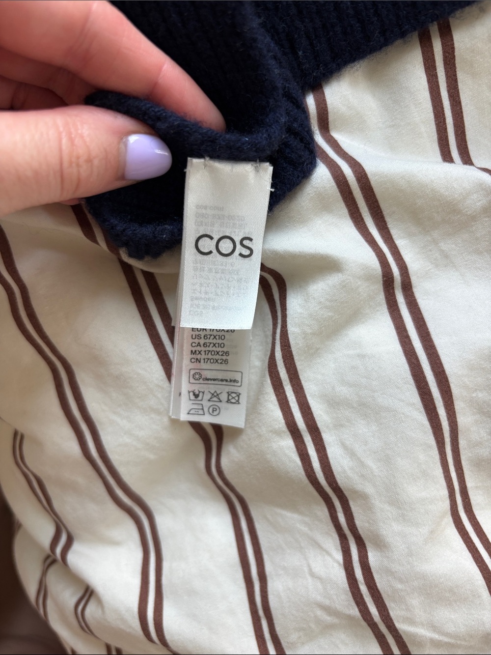 COS Navy Ribbed Knit Scarf - Picture 3 of 5